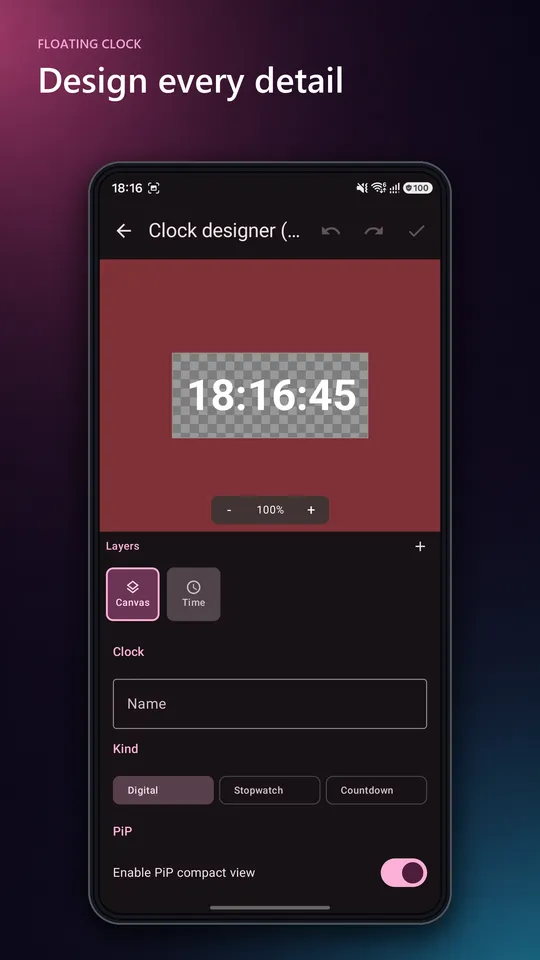 Floating Clock screen 5