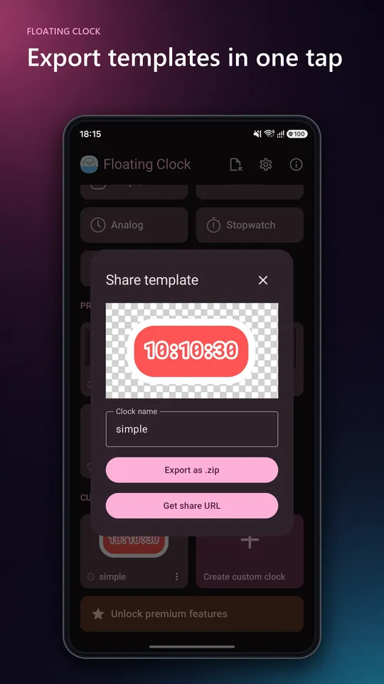 Floating Clock screen 8